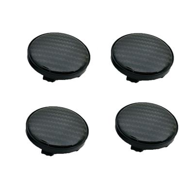 60Mm/ 58Mm Black Carbon Fiber Abs Car Wheel Center Hub Caps Decorative Cover Set Of 4