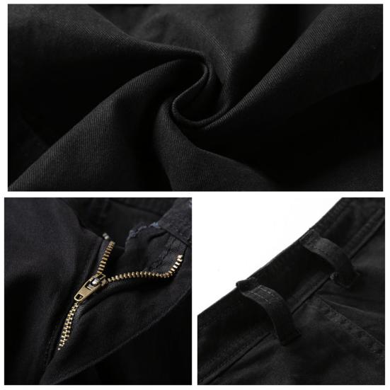 Summer Shorts Solid Color Soft Fabric Loose Trendy Zip Up Men for Home