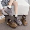 Morino Puzzle~ Retro thick-soled Martin boots women's new fashionable versatile tooling rhubarb boots