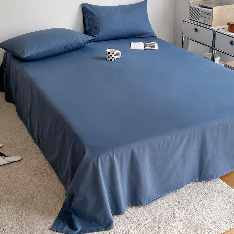 Ins Solid Color Minimalist Skin-friendly Full Coverage Bed Sheet for Single & Double Student Dormitory