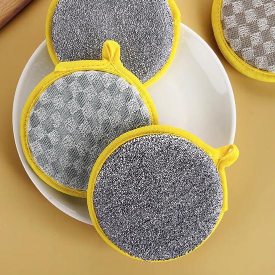 10Pcs Double Layer Wire Dishwashing Rags Non-Scratch Wire Cleaning Clothes Dish Brush Set Kitchen Household Supplies