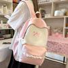 Schoolbag Girls Simple Bow Lace School Bag Color Matching Campus Large Capacity Commuter Backpack Class Backpack