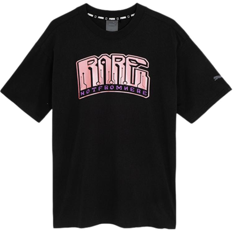 

Puma Футболка с коротким рукавом из хлопка с буквенным принтом, удобная, мужская, черная 625344-01 M