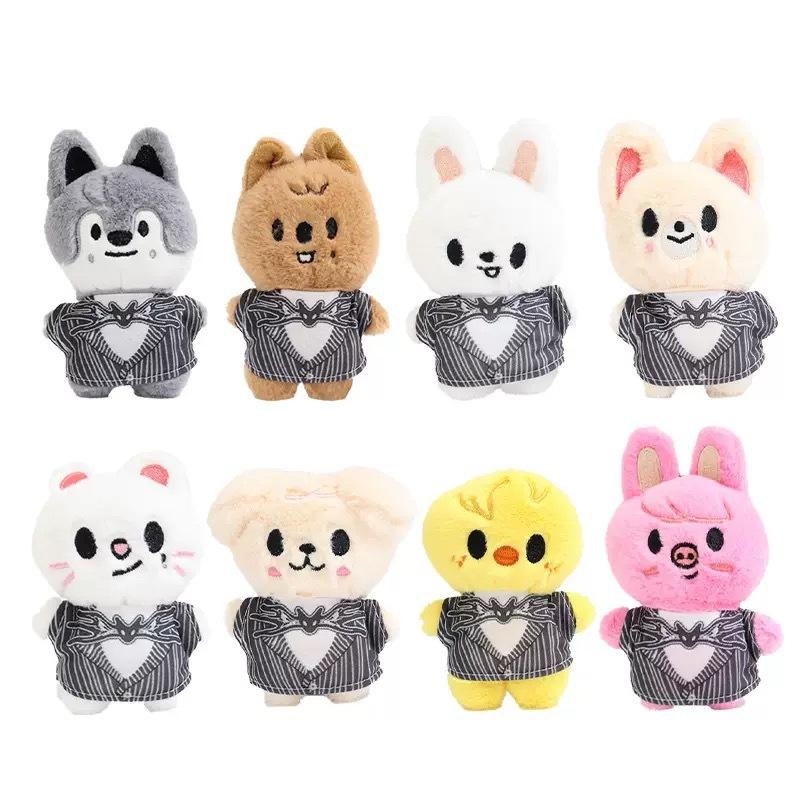 Cute Stray Kids Plush Toy Doll Halloween Christmas Doll Li Longfu Fang Peripheral Striped Shirt Doll Pendant Birthday Gift