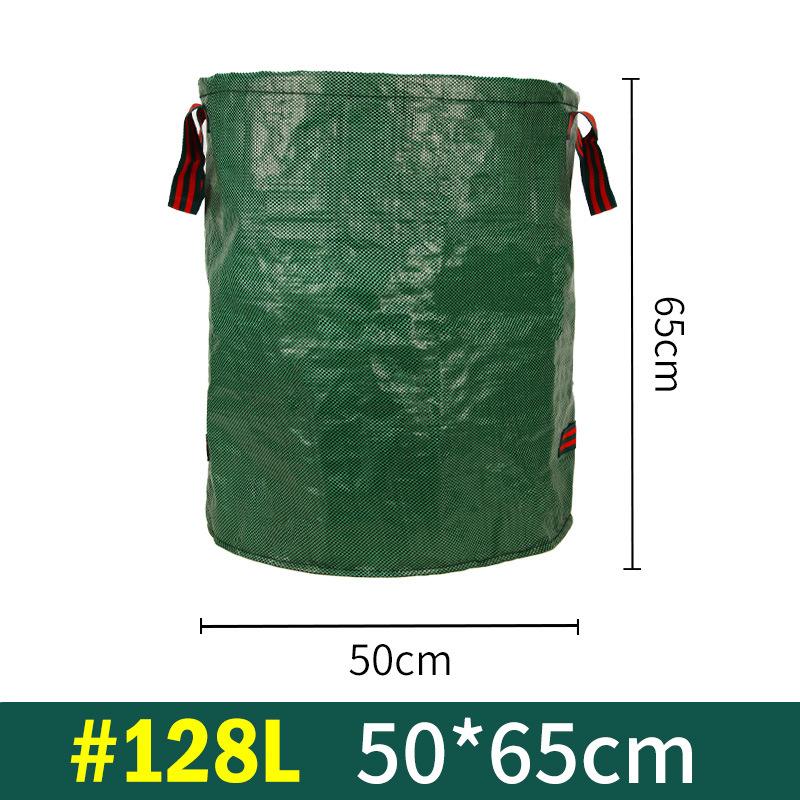 Leaf Bag Large Capacity Garden Branches Fallen Leaves Collection Dark Green PP Woven Reusable Plant Garbage Supplies Gift