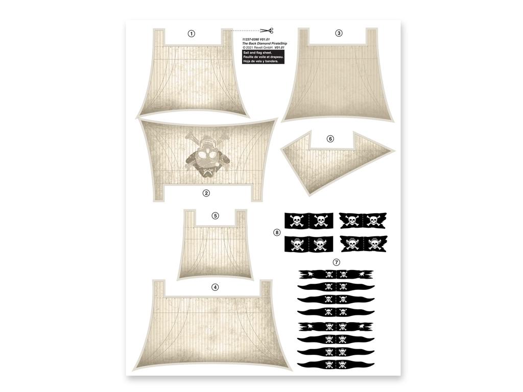 Level 2 EasyClick Model Kit Black Diamond Pirate Ship Scale Model 1/350