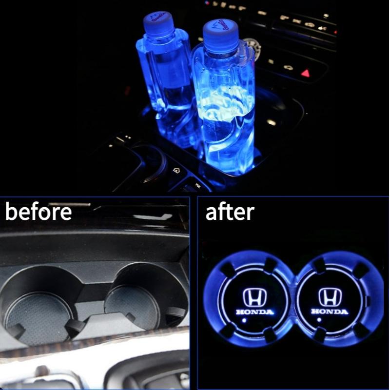 2 Stück Mehrfarbige Auto-LED-Leuchte Wasseruntersetzer Becherhalter Für MG Morris Garages MG 3 5 6 7 ZS EV HS GS GT TF ZR eZS