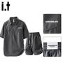 :CHOCOOLATE Men's Ice Silk Polo Shirt & Shorts Set