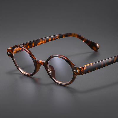 Lesebrille für Damen Herren Anti-Blaulicht Rote Brille Vintage Runde Sichtbrille Herren Ohne Dioptrien +1.5+2
