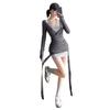 Gray neck sling dress children's autumn new pure desire style Spice Girl hip skirt set summer