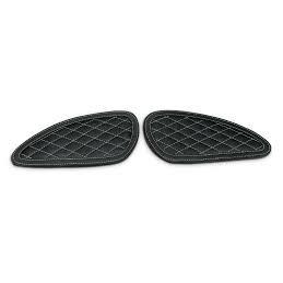 Tank Knee Pad for Royal Enfield Interceptor 650 Diamond Jack Black White Thread