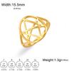 Dawapara Unicursal Hexagram Symbol Stainless Steel Ring for Men Women Thelema Sacred Geometry Spiritual Jewelry