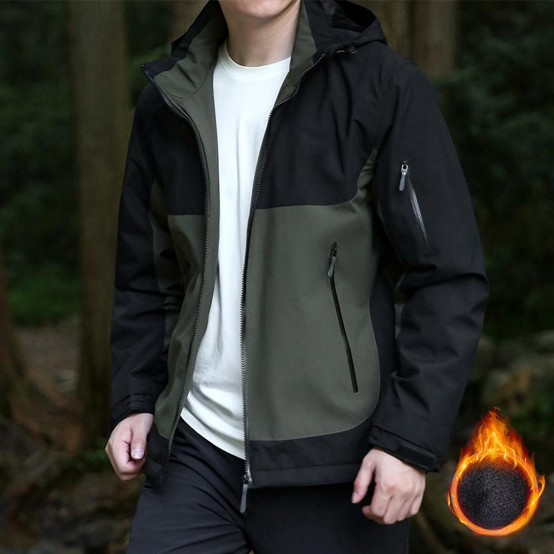 Jackets for Men and Women In Autumn and Winter Plus Velvet and Thickened Warm Jackets Loose Couple Outer Tower Hood Clip