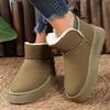 Fashion Winter Thicken Plush Snow Boots Women Side Zip Thick Sole Non Slip Cotton Padded Shoes Plus Size Comfort Platform Ankle Boots