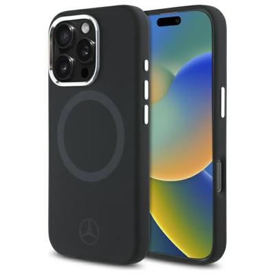 Hülle für iPhone 16 Pro Mercedes Silikon MagSafe Schwarz