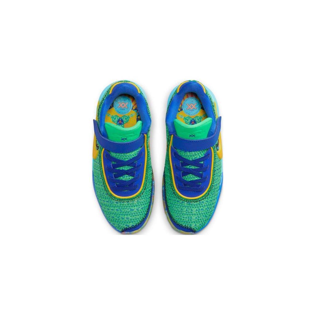 Nike LeBron 20 PS Kaleidoscope Kids Sneakers Green Electric-Algae Game-Royal DV3023-300