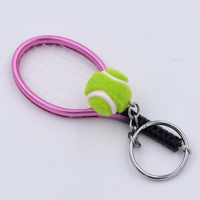 Colorful Tennis Racket Keychain Set: Sports Accessory & DIY Jewelry Ornament