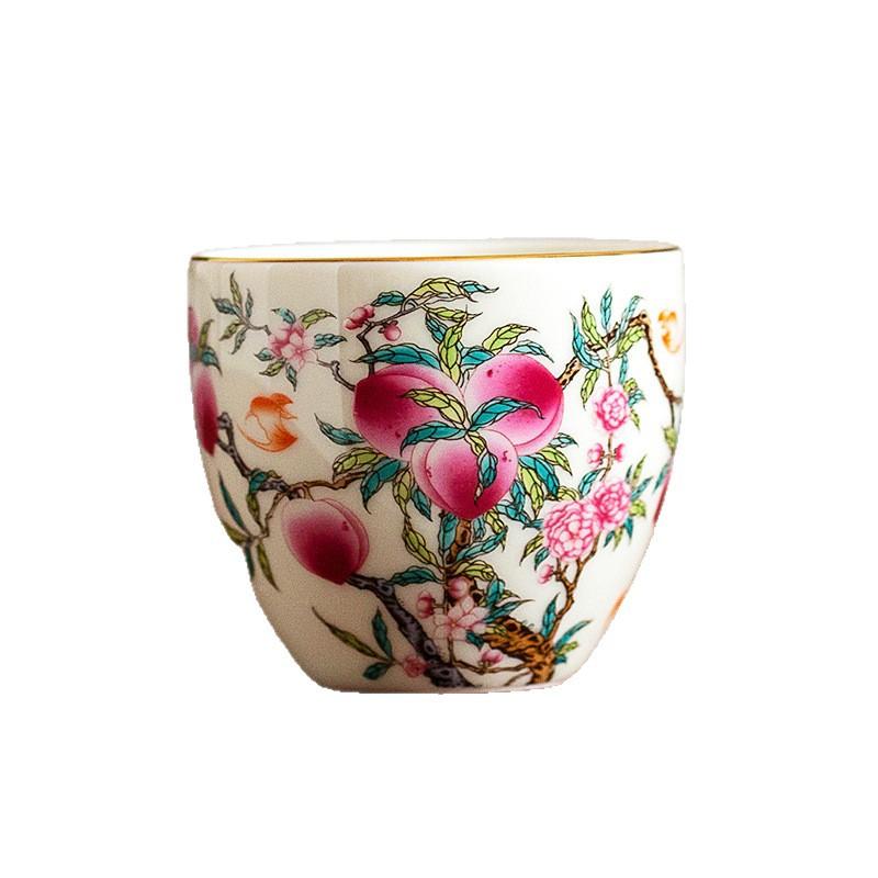 Luxuriöse Keramik-Teetassen Blumenhandwerk Kung Fu Tee-Sets Einfache Heimdekoration Ornamente Kaffeetischdekoration Tassen