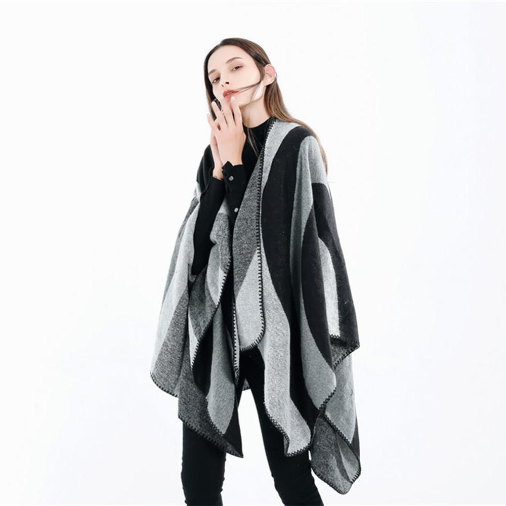 Contrast Stripes Cashmere Winter Scarf Shawl Beautiful and Most Striking Accessories Comfortable High Quality Unique Clothes