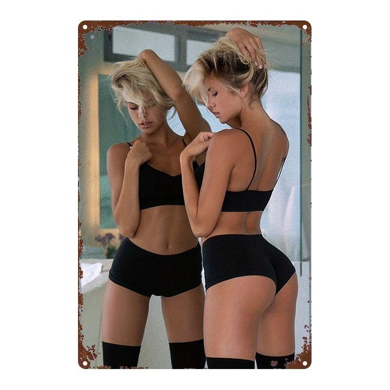 Retro Metal Sign Sexy Girl Wall Art Decor 20x30 cm
