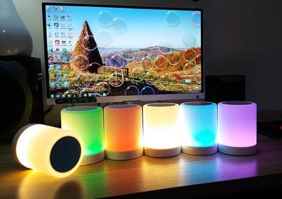Bluetooth Speaker with LED Lamp Light BL05 White