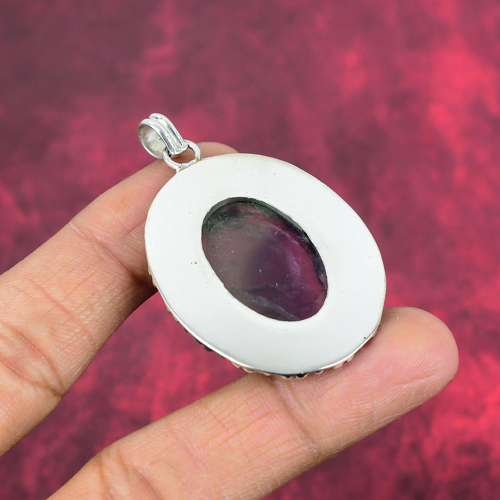 Crystal Quartz Gemstone Pendant, 925 Solid Sterling Silver Pendant Jewelry, Handmade Antique Jewelry Gift For Mother