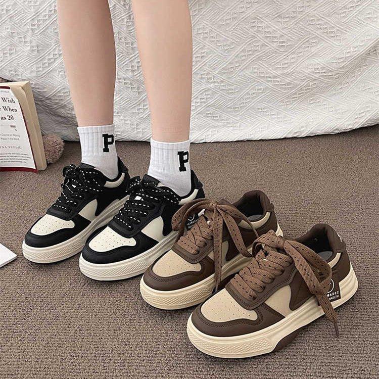 Board Shoes Women's 2025 Spring New Korean Version of Platform Niche Muffin Casual Student Sports Fashion Dad Shoes