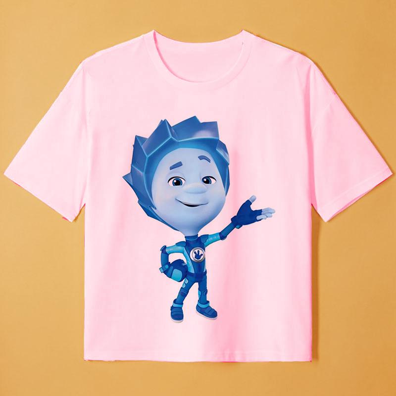 

Мода Новая Детская Футболка с Забавным Русским Мультфильмом Фиксики Летние Топы с Коротким Рукавом для Малышей Мальчиков/Девочек Детская Милая Одежда 100