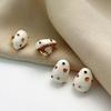 LATS Trend Colorful Water Droplet Earrings for Women Exquisite White Oil Dripping Irregular Earring Fashion Zircon Gift