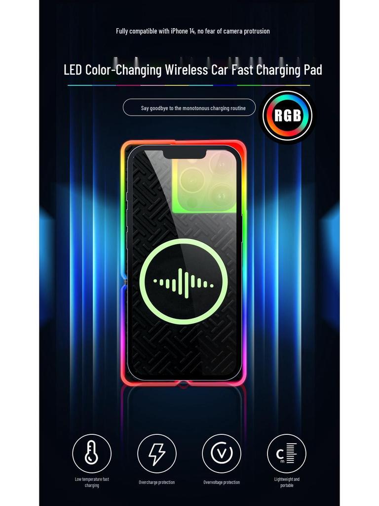 15W Fast Wireless Car Charger for Apple 14/15 - Solves Lens Protrusion, Luminous Design
