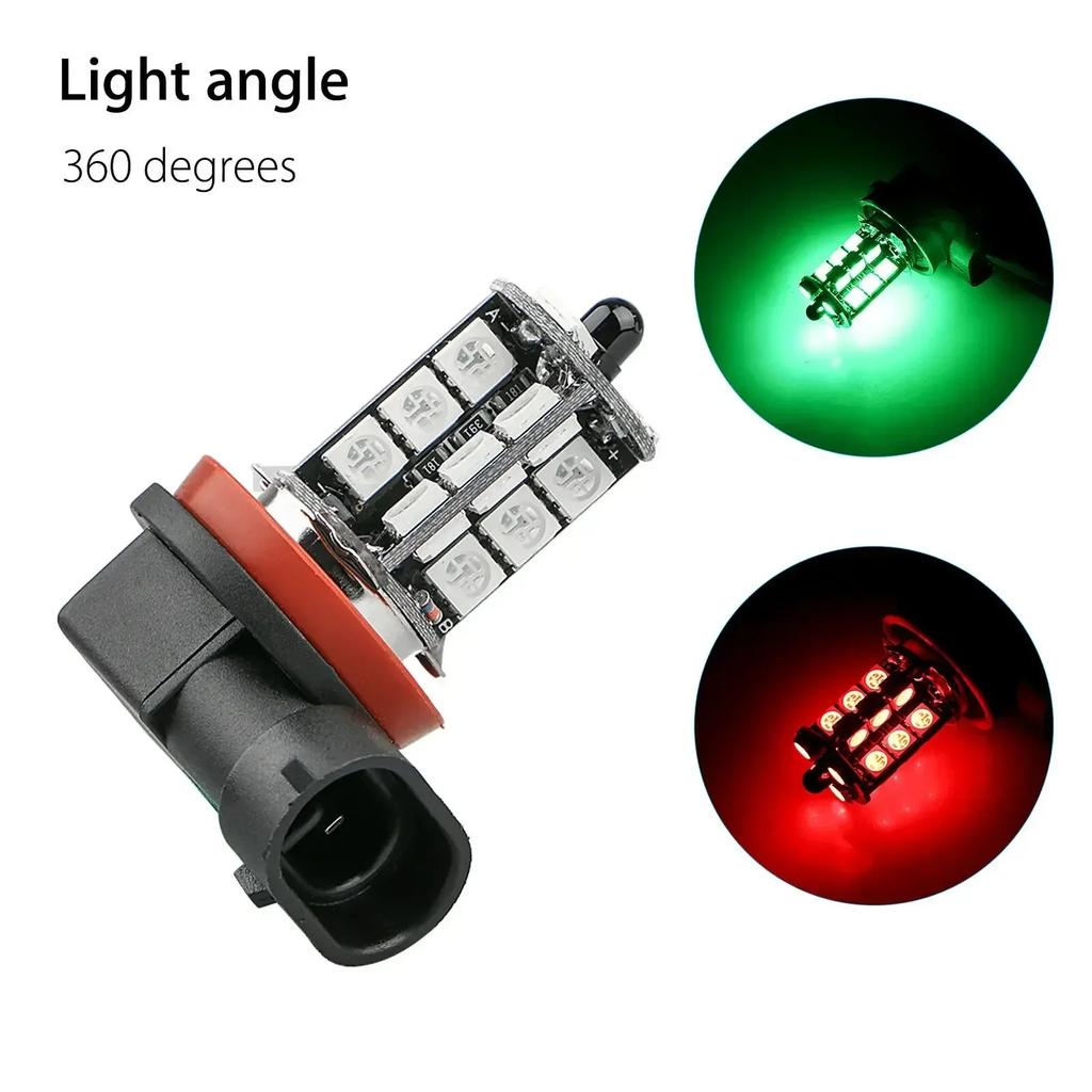 2PCS LED Car Fog Lights H8 H9 H11 9005 9006 RGB Bulbs Remote Control Fog Lights Bulb Car Driving Running Lamp Auto Leds Light