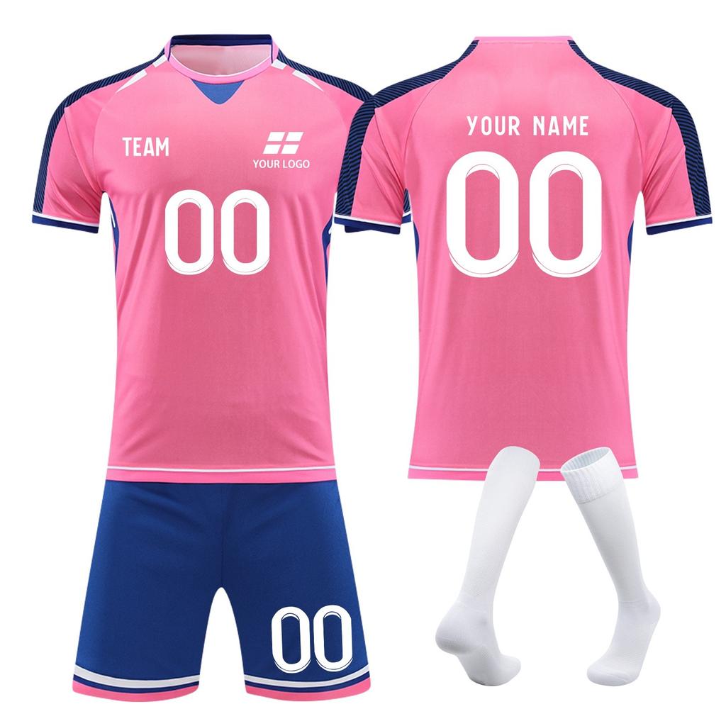 Custom Soccer Jersey Set Personalized Team Uniforms Quick Dry Sportswear for Men Women Youth Adults Kids Training Matches