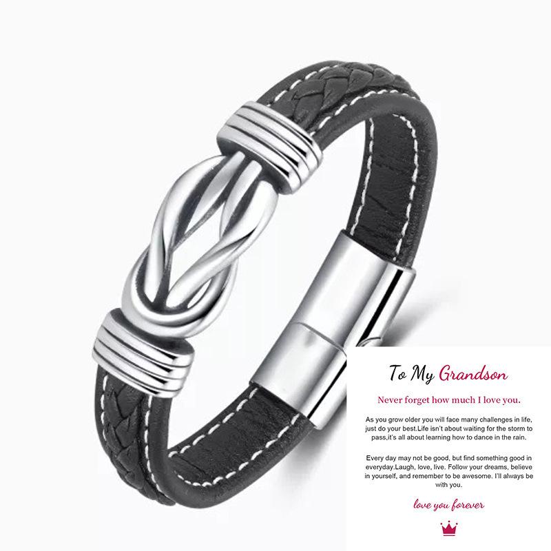Commuter bracelet men's bracelet leather bracelet alloy magnetic twist punk bracelet