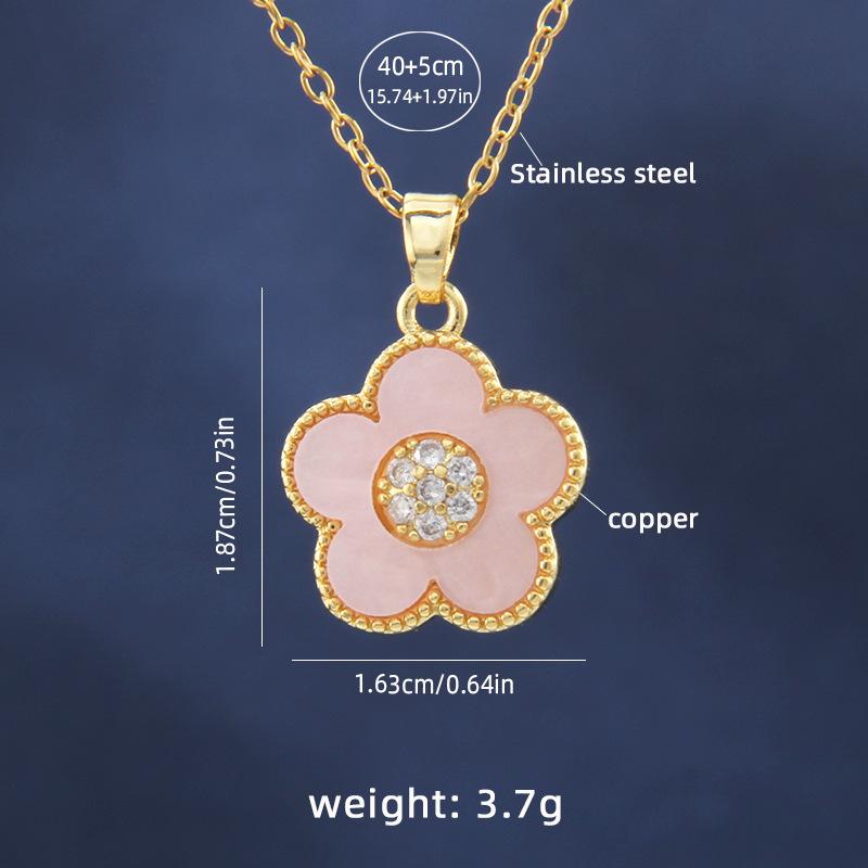 

Роскошная цепочка из титановой стали с замком из 18-каратного цветка клевера розовый