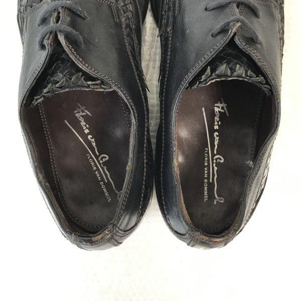 FLORIS VAN BOMMEL/Goodyear Welt Leather Wingtip Shoes/5.5G/24.5-25.0/Black/Business(USED)