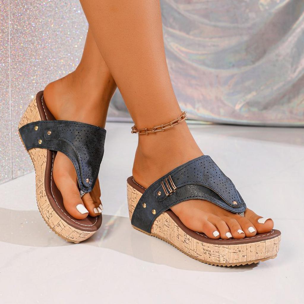 Damen Plateausandalen Keilabsatz Flip-Flops Modisch und Lässig Offene Clogsandalen Für Damen Größe 5 Sandalen mit Keilabsatz Für Damen Größe 11