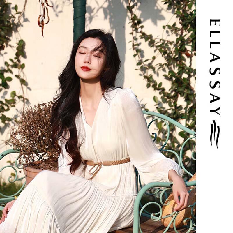 ELLASSAY Women's French Romantic Elegant Mid-length Dress