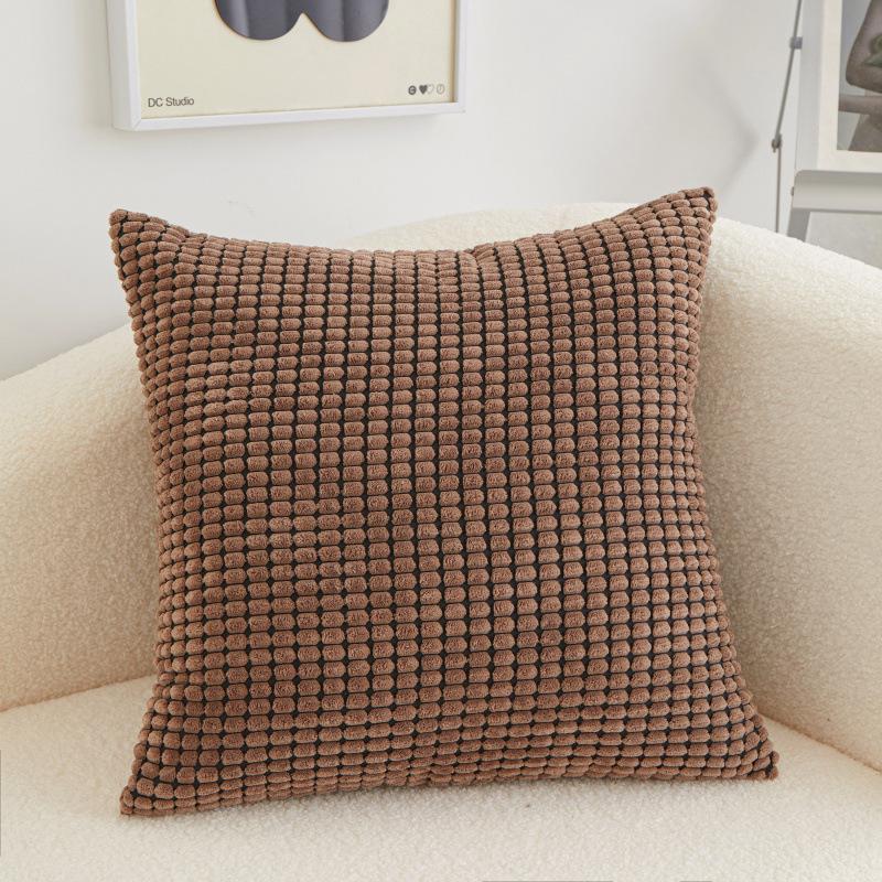 Polyester Short Plush Bedside Pillow Square Cushion Light Luxury High-end Sofa Pillow with Core