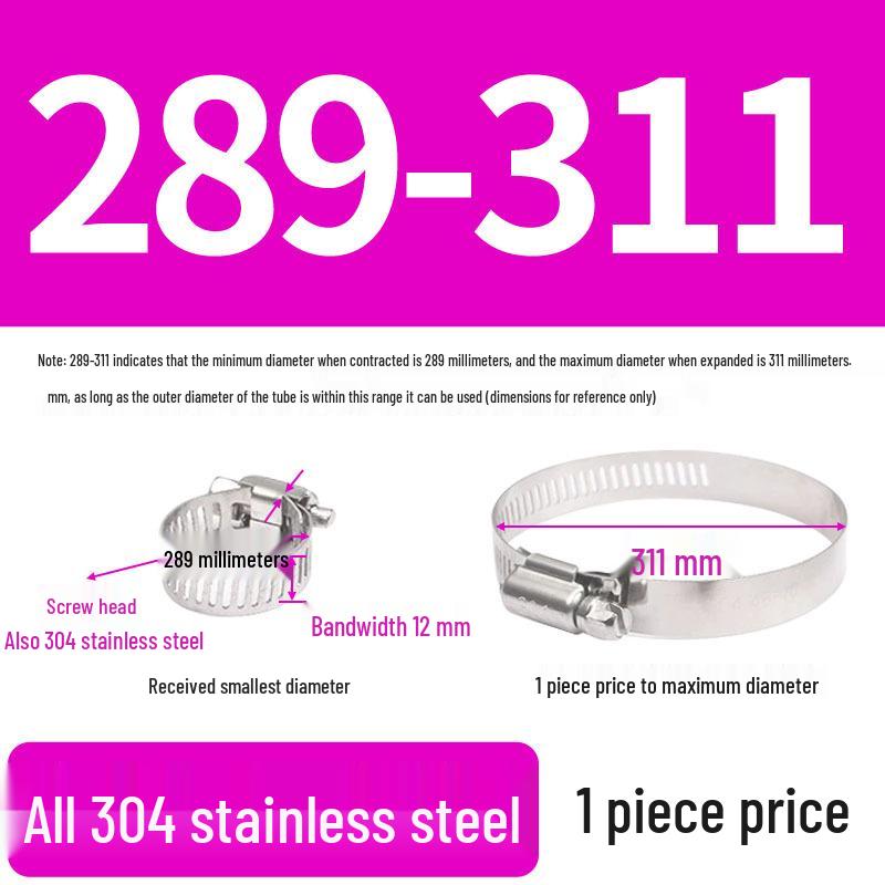 304 Edelstahl Schwerlast Schlauch- und Rohrschelle Clip