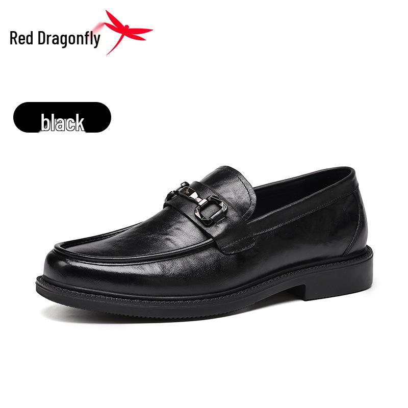 Red Dragonfly Men s Spring Leather Slip-On Loafers: Casual Business Moccasins 42