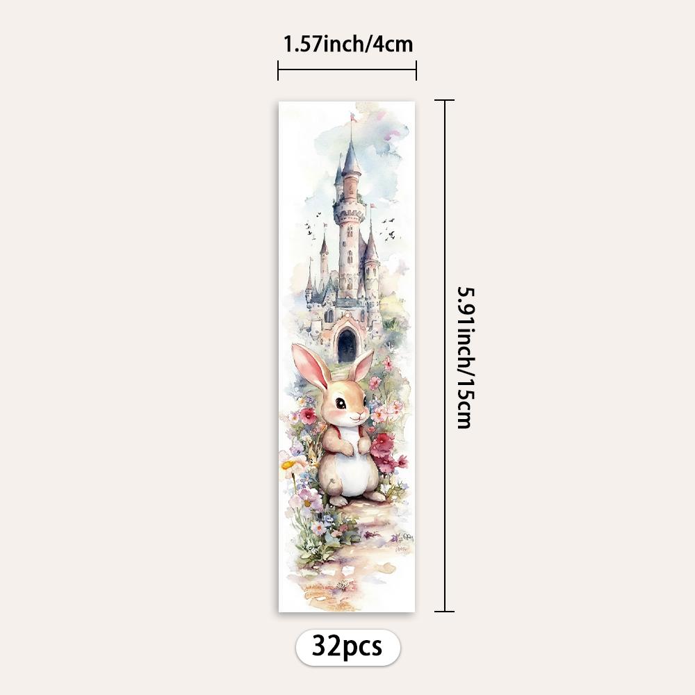 32 Stück. Retro Peter Hase Lesezeichen, geeignet für die Schulanfangszeit, Weihnachten, Halloween, Lehrer, Leser und Geburtstage.