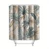 Tropical Plant Pattern Design Spring Bathroom Curtain Digital Printing Polyester Waterproof Shower Curtain No Drilling Required