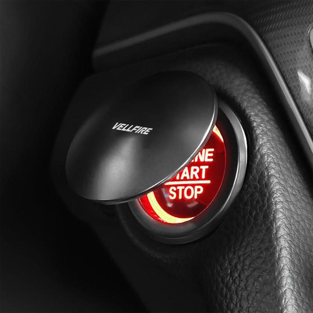Toyozo Alloy Round One-Touch Start Button Cover, Suitable for Vellfire, Alloy Round One-Touch Start