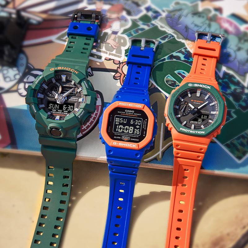 Casio G-SHOCK Serie Lässig Trendig Stoßfest Chronograph Funktion Herren Sport Wasserdicht Quarzwerk Harzarmband Japanisch und DW-5610SC-2PR