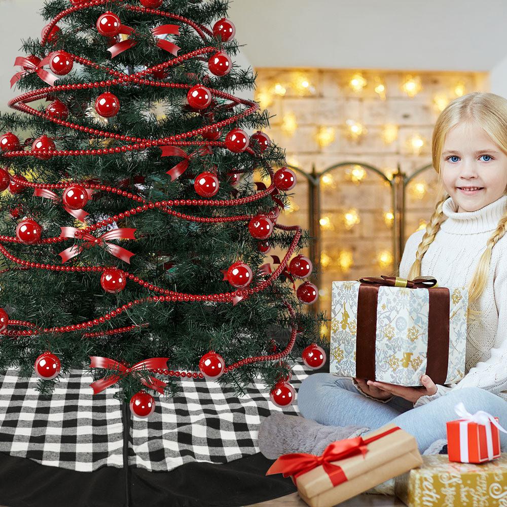 Black Beautiful And White Christmas Tree Skirt 120cm For Elegant Holiday Settings