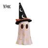 Cute Ghost Desk Decor Light Up Halloween Decoration, Spooky Witch Hat Figurine, Kids Bedroom Night Resin LED Lighted Statue for Mantel, Shelf, Indoor
