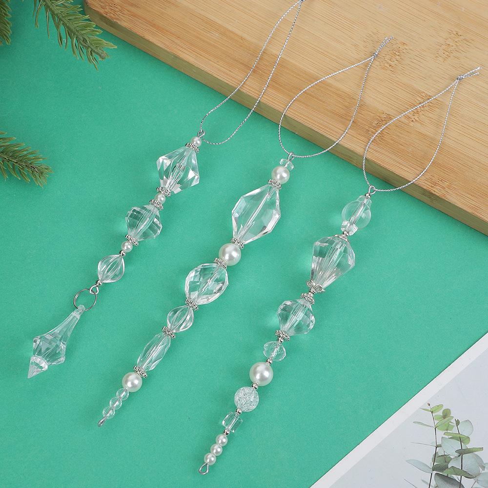 Light Luxury Alien Crystal String Christmas Pendant Transparent Acrylic Hanging Window Party Decoration Model 8765