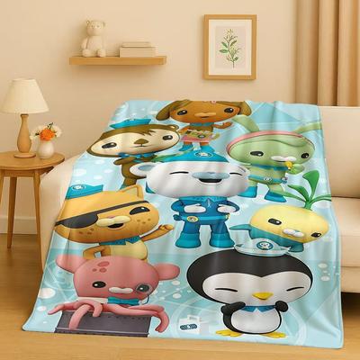 3D Octonauts Barnacles Cartoon Flannel Blanket,Ultra Soft Warm Plush Throw for Home Bedroom Bed Sofa Cover Office Travel Kid