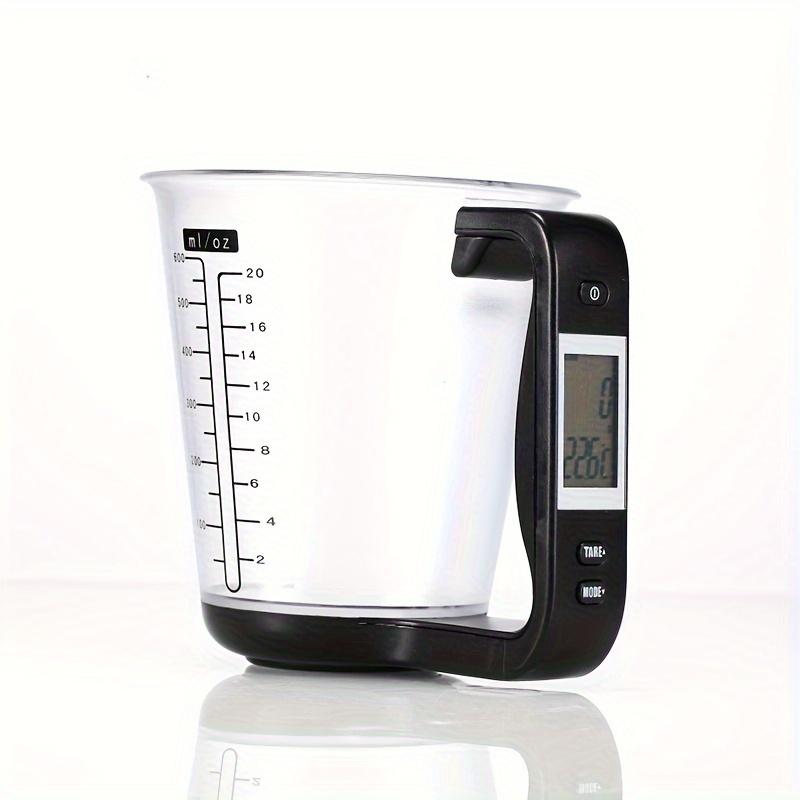 Digitale Küchenmessbecherwaage Messbecher Multifunktions-Messkrug Küchenwaage Temperatur Volumenbecher mit abnehmbarem LCD-Display Schwarz