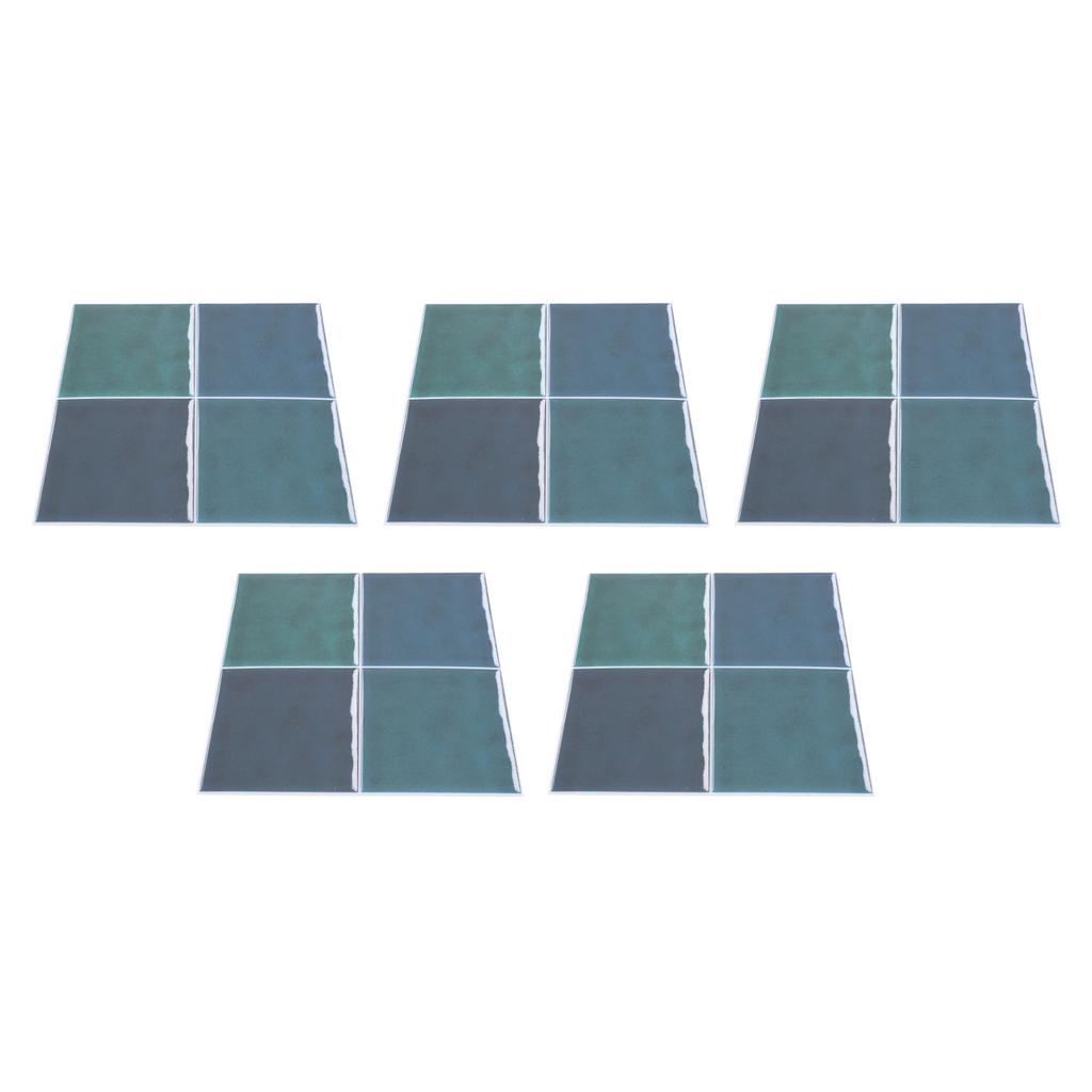 10Pcs European Ceramic Tile Stickers Thickened Crystal Film Square Peel Stick Backsplash Waterproof